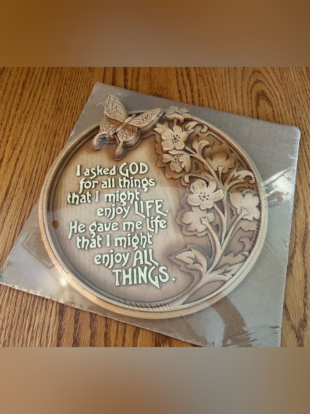 Inspirational Floral Butterfly Wood Wall Plaque